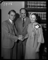 William Stover and bride are married by Judge Dudley Valentine