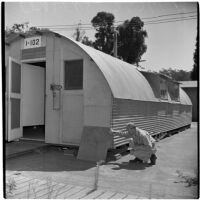 Veteran at Port Hueneme for a Quonset hut and surplus military supply sale, Port Hueneme, July 15, 1946