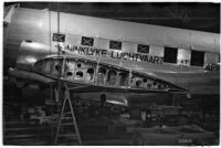 Airplane at the Douglas Aircraft Corporation plant, the location of a sit-down strike, Santa Monica, 1937