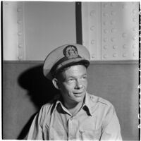 Capt. Robert C. Burdett, skipper of Tony Cornero's newly refurbished gambling ship, the Bunker Hill or Lux, Los Angeles, 1946