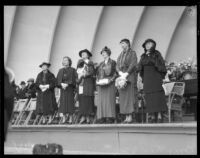 Eleanor Roosevelt speaks at the Hollywood Bowl, October 1, 1935