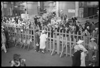 Crowd gathered outside of the S.S. Mariposa, Los Angeles