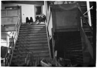 Staircase at the Douglas Aircraft Corporation plant, the location of a sit-down strike, Santa Monica, 1937