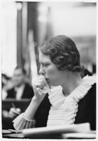 Murder suspect Gladys Carter in a courtroom, Los Angeles, 1935