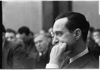 Accused murderer Paul A. Wright in court, Los Angeles, 1938