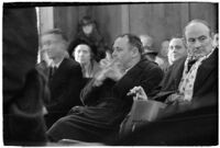 Police Captain Earle E. Kynette sits in court after being charged with conspiracy to commit murder, Los Angeles, 1938