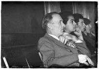 Lucius Payne at the inquest for his son, Louis Payne, who confessed to the murders of his mother and younger brother, Los Angeles, June 6, 1934