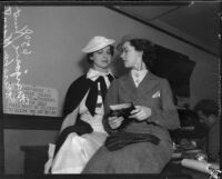 Actress Marsha Hunt photographed with sister Marjorie