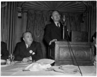 John C. Morse and Jack Campbell during the Newspaper Day event in the Biltmore Hotel ballroom, Los Angeles, 1940