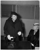 Secretary of Labor Frances Perkins with Antoinette Jones, Los Angeles, 1940
