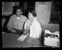 James Weiss (aka Jim Alexander) and Vivian Johnson arrested for being members of illegal abortion ring in Los Angeles, Calif., 1954