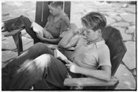 Boys taking part in a free summer camp organized by Los Angeles Sheriff Eugene Biscailuz. Circa July 1937