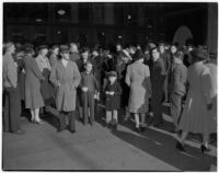 Crowd on the street during the semiannual Dollar Day sale in downtown Los Angeles, February 17, 1940