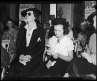 Irene Ryan and Leatrice Gilbert at John Gilbert's estate auction, Los Angeles, August 24, 1936