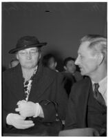 Elizabeth Klomp in court for shoplifting $10.45 of merchandise, Los Angeles, February 19, 1940