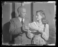 Actress Lauren Bacall and film director Howard Hawks, circa 1943