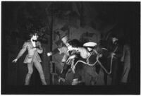 Ballet dancers on stage in the Ballet Russe de Monte Carlo performance of "Ghost Town," Los Angeles, 1940