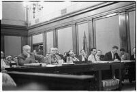 View of the courtroom where child-murderer Albert Dyer's trial began, Los Angeles, 1937