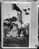 Photograph of Gladys Carter, Frances Walker and her father Frank E. Walker in happier times, Los Angeles, 1935