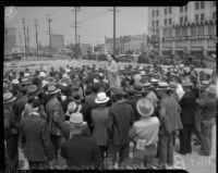 Bonus Army convenes for a march, Los Angeles, 1935