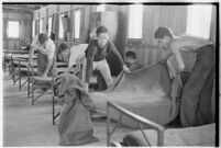 Boys taking part in a free summer camp organized by Los Angeles Sheriff Eugene Biscailuz. Circa July 1937