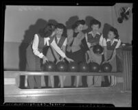 Five Chinese American women bowlers, circa 1945