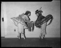 Two child performers pose for La Boheme at the Shrine Auditorium, Los Angeles, 1935