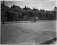 Housing on Ann St.; the subject of a proposed city "slum clearance" ordinance, Los Angeles, February 1940