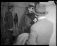 Nola Hahn pictured at the grand jury trial on gambling operations, Los Angeles, 1935