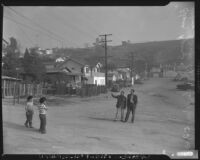 Land use inspection in Chavez Ravine, Los Angeles, circa 1951