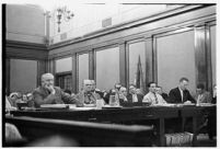 View of the courtroom where child-murderer Albert Dyer's trial began, Los Angeles, 1937