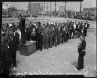 Bonus Army convenes for a march, Los Angeles, 1935