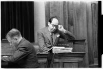 Defense Attorney Jerry Giesler in court, during the murder trial of Paul A. Wright, 1938