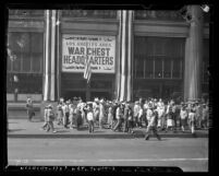 Entrance of the Los Angeles Area War Chest Headquarters during it's dedication in 1943