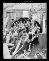 Metropolitan Water District construction workers at entrance of a tunnel along the Colorado River Aqueduct, 1937