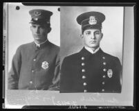 Portraits of Guy McAfee (left) and Charles Craddich (right) prior to leaving police department, 1939