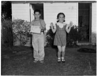 Michael Kreinman and Norma Ann Jacobs during Child Welfare Day at the Beverly Hills Athletic Club, Beverly Hills, March 2, 1940