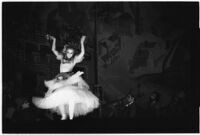 Ballerina dances in the Ballet Russe de Monte Carlo performance of "Ghost Town," Los Angeles, 1940