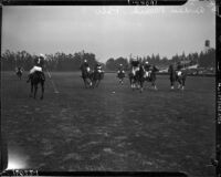 Polo match between the Mexican National Team, captained by Alberto Ramos Sesma, and the California All-Stars, captained by Eric Pedley, Alhambra, November 1937