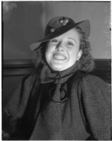 Portrait of Lillie Mae Parr wearing a hat, Los Angeles, 1930s