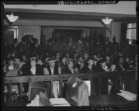 Demonstrators protest discriminatory zoning at Los Angeles City Hall, 1946