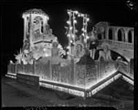 Floral-themed float created for the Hoover Dam Power Inaugural, Los Angeles, 1936