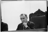 California state assemblymen Paul A. Richie of San Diego chairs an interim committee on the strike at the San Jacinto tunnel portion of the Colorado River aqueduct construction project, October 27, 1937