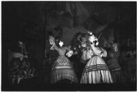 Ballet dancers on stage in the Ballet Russe de Monte Carlo performance of "Ghost Town," Los Angeles, 1940