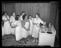 Women watching cooking class in WPA Household Employees training, circa 1937