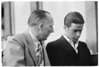Louis Rude Payne and Dist. Atty. Buron Fitts at Payne's inquest for the ...