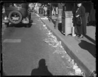 Unswept streets, Los Angeles, circa 1935