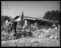 Home damaged by storms, La Crescenta area, December 31, 1933