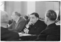 Mayor of New York City, Fiorello La Guardia, presides over the Pacific coast's United States Conference of Mayors. May 15, 1937