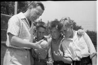 Boys taking part in a free summer camp organized by Los Angeles Sheriff Eugene Biscailuz. Circa July 1937